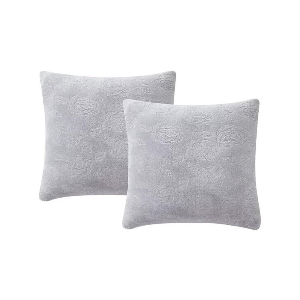 Infinity Home Throw Pillows Faux Fur 18 x 18 Set of 2 Gray Square Home Decor